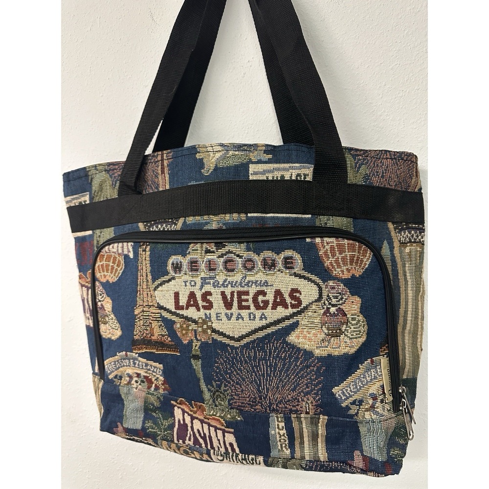 Bovano USA Las Vegas Large Travel Bag Luggage Canvas Tapestry Tote Pocket Zipper
